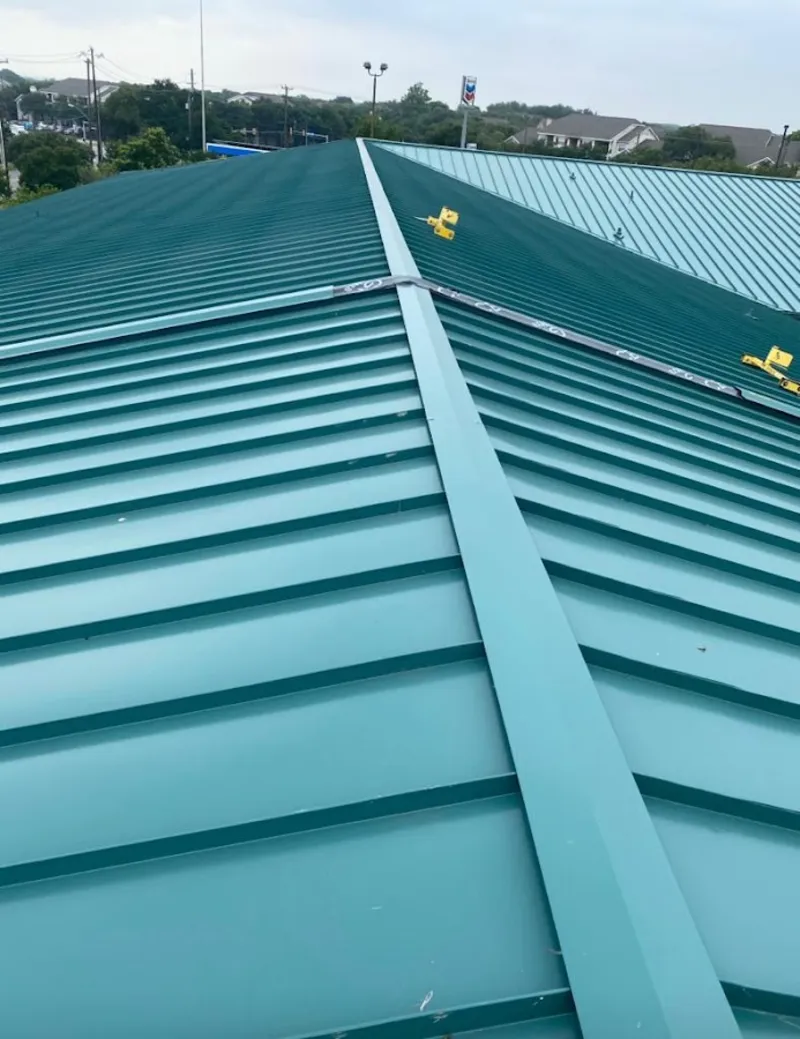 Green commercial metal roof ridge and valley for Metal Roof Repair in Aliquippa